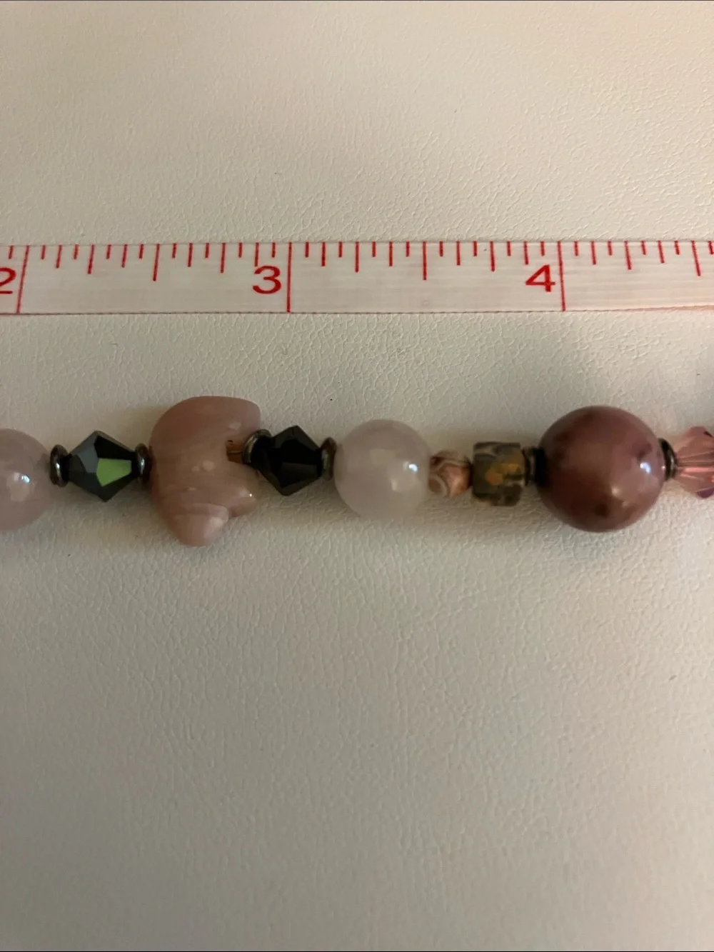Mixed Pink and Black Beaded Bracelet with Metallic Accents, magnetic closure - Picture 4 of 4